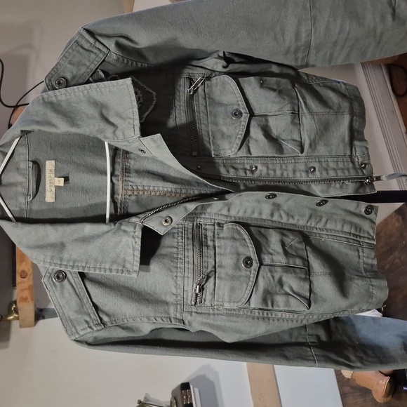 Urban life army green military crop jacket large - Picture 6 of 17